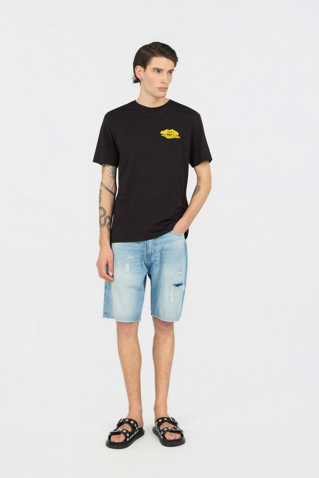 JC Black T-shirt With Logo BLACK WFT088-WF118